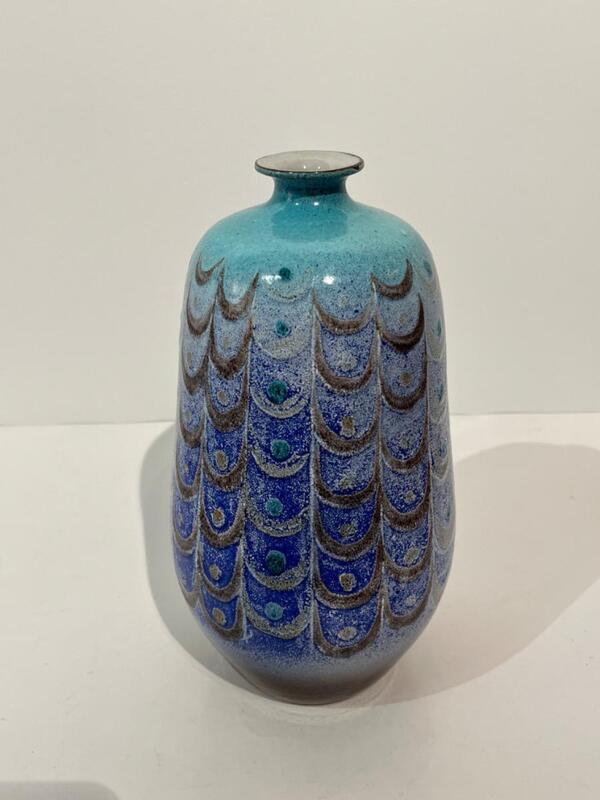 Vase céramique bleu Taniguchi