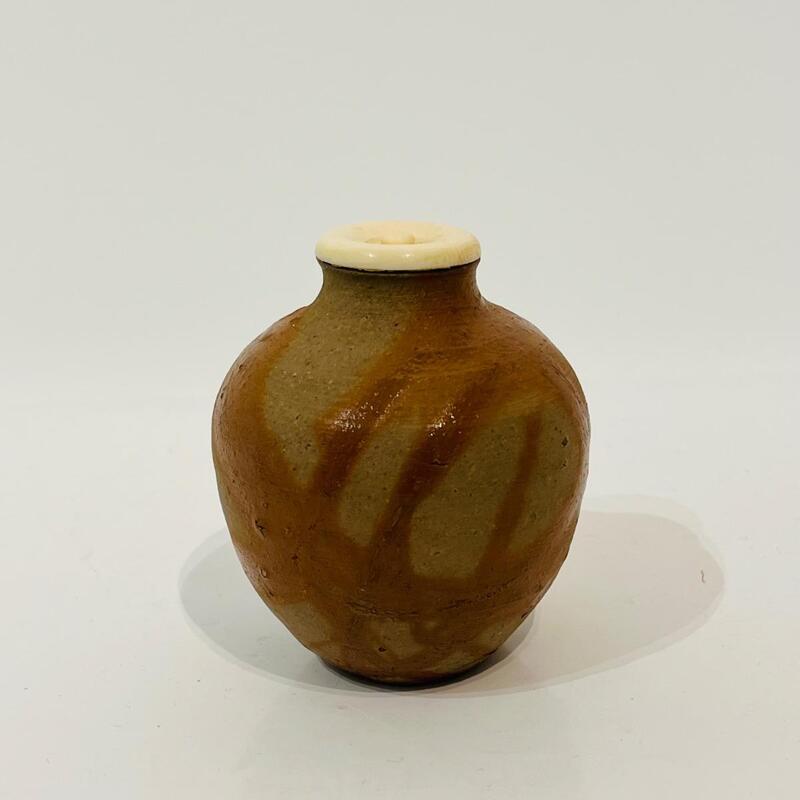 Cha-ire boîte à thé japonaise en céramique de Bizen 