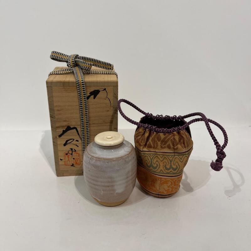 Cha-ire boîte à thé japonaise en céramique de Hagi 