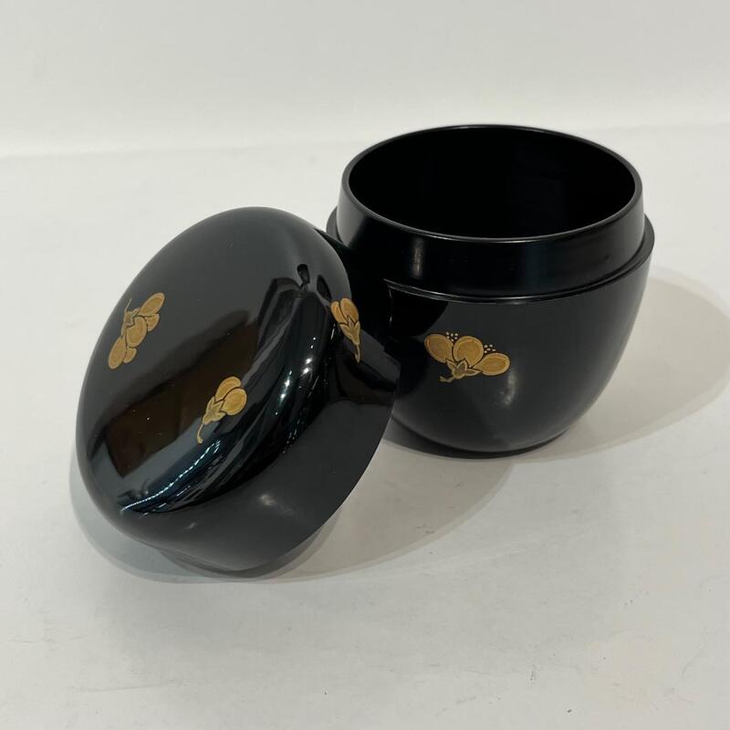 Natsume boîte à thé japonaise laquée fleurs de sakura 