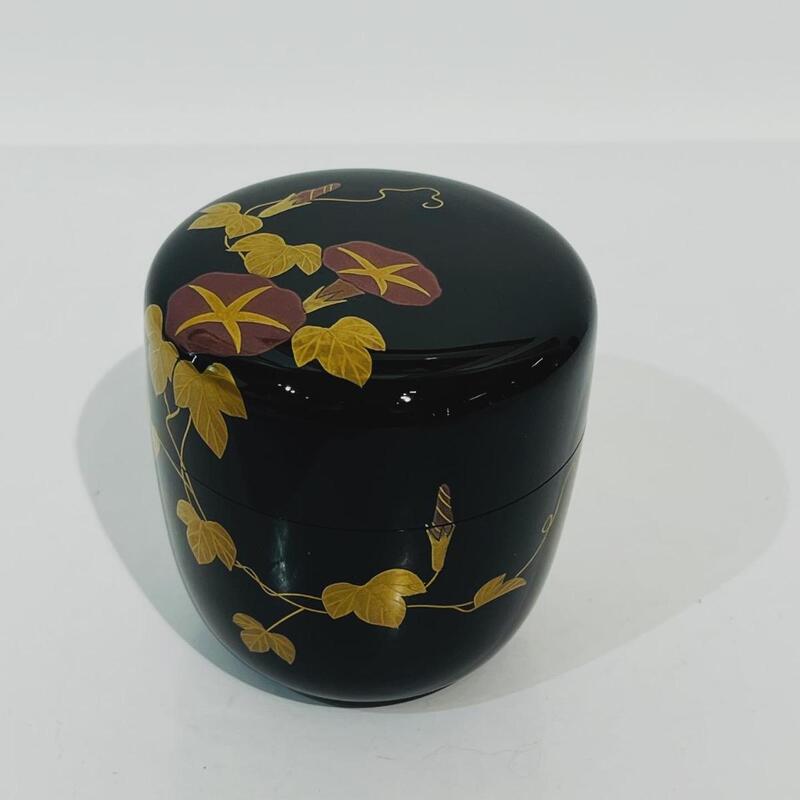 Natsume, boîte à thé japonaise laquée ipomées - Japon