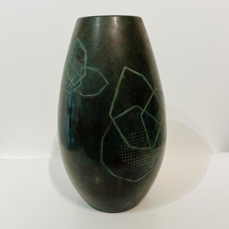 Vase japonais en bronze zogan De Kamine Saburo